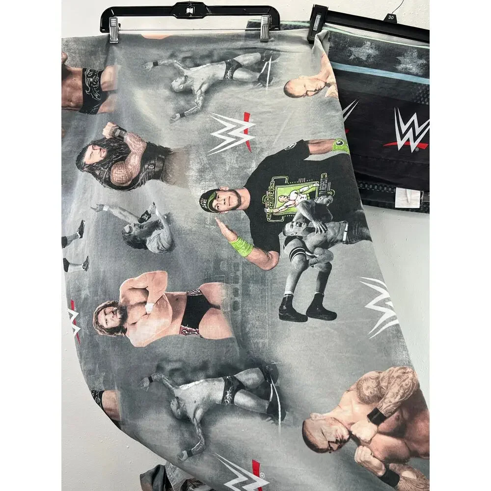 Vintage WWE Wresting Sheet Set Full Size Fitted Flat Cotton Blend